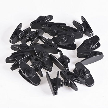 BBTO 20 Pieces Clips for Earphone Wire 360 Degree Rotate Black Earphone Cable Clothing Clip for Fixing Headphone Wire (1.18 Inches)
