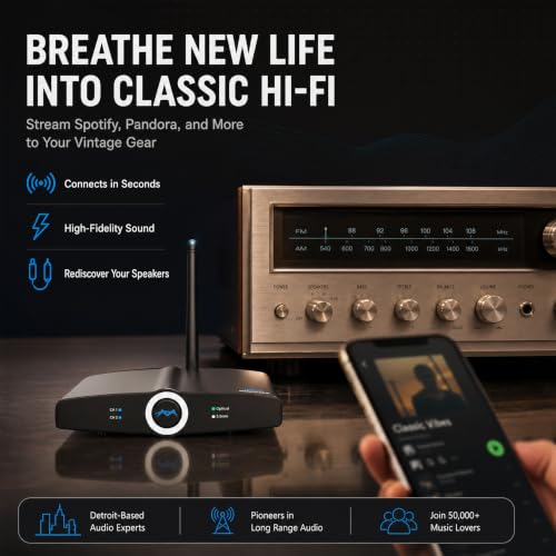 Long Range Bluetooth Audio Transmitter or Receiver for TV Home RTX 2.0 | TV PC stereo, Connect speakers, headphones & phones, aptX Low Latency, Optical RCA & 3.5mm, HD audio