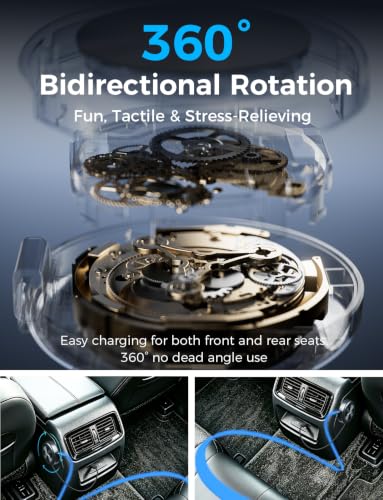 Retractable USB C Car Charging Cable for Honda CR-V/Civic/Accord, 360° Rotating Base, Supports USB C & USB A Ports, Compatible with iPhone 15/16/17 & Samsung Galaxy, Car Interior Accessories