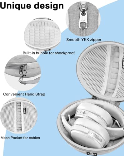 Hard Travel Carrying Case Compatible with Skullcandy Crusher Over-Ear Headphones. (Case Only, Not Include The Device) (Silver) - color: Silver