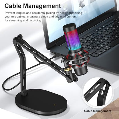Mic Stand,Desk Mount Desktop Microphone Arm with 3/8" to 5/8" Adapter,Compatible Blue Yeti,HyperX QuadCast,SoloCast,Shure SM7B,MV7X