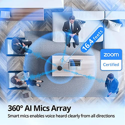 EMEET M1A USB Speakerphone, Built-in Mics, 360° Voice Pickup, Plug&Play | USB C & C-A Adapter, Computer Speakers with Fast Mute, Noise Reduction, Echo Cancellation for 5-8 People for Zoom Teams - size: Zoom Certified USB M1A for 6 People