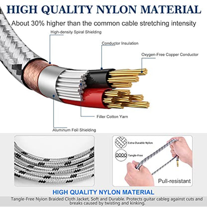 JOLGOO 1/4 Inch TRS to XLR Cable - 3.3 Feet Balanced 6.35mm TRS Plug to 3-pin XLR Male Microphone Cable - size: 3.3 Feet, style: 1/4 TRS Male to XLR Male