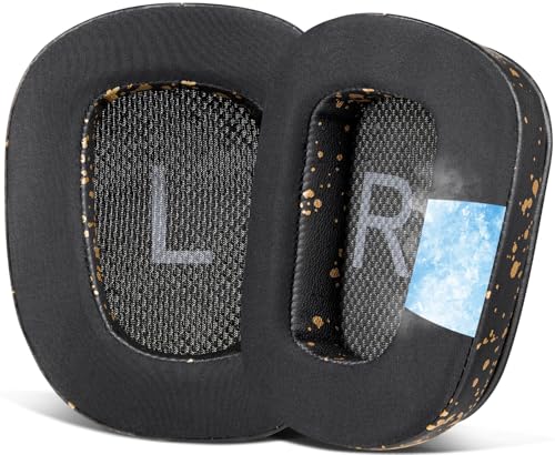 SOULWIT Cooling Gel Ear Pads Cushions Replacement for Logitech G35 G930 G933 G935 G633 G635 G533 G430 G431 G432 G433 Gaming Headset, Earpads for G332 G230 G231 G233 Headphones - Black Gold - color: Black Gold