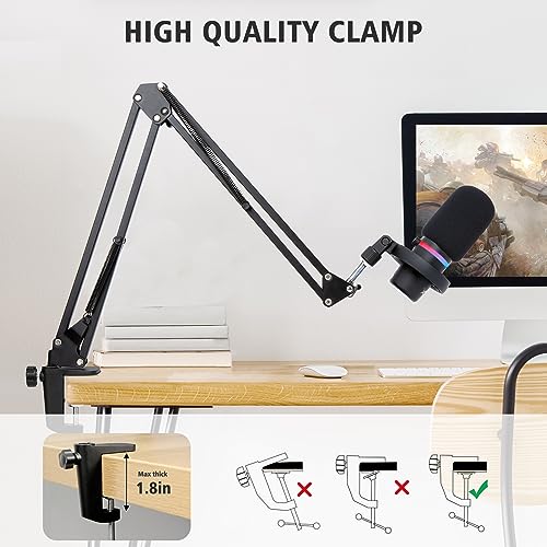 HyperX DuoCast Boom Arm - HyperX Microphone Arm Compatible with HyperX DuoCast, Mic Arm with Microphone Cover, Improve Sound Quality, Microphone Arm for DuoCast by SUNMON - color: HyperX DuoCast Mic Boom Arm