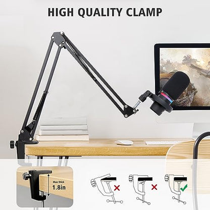 HyperX DuoCast Boom Arm - HyperX Microphone Arm Compatible with HyperX DuoCast, Mic Arm with Microphone Cover, Improve Sound Quality, Microphone Arm for DuoCast by SUNMON - color: HyperX DuoCast Mic Boom Arm