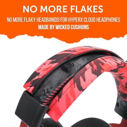 WC BandZ Cloud - Silicone Headband Cover for HyperX Cloud Series Headphones by Wicked Cushions | Enhanced Comfort, Style, & Sweat Protection | Exclusively for HyperX Cloud Series | Red Camo - color: Red Camo