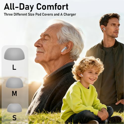 Wireless Earbuds 2 Pack, ANC in-Ear Bluetooth Headphones, Big Bass Durable, Lightweight Design for Noisy Factories, Gym, and Travel, 60 Hour Long Playtime - color: Grey