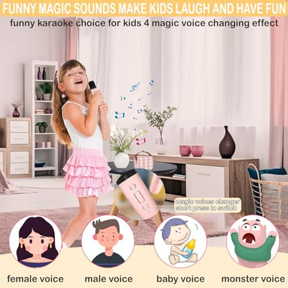 Mini Karaoke Machine for Kids & Adult, 4-12 Years Old Girls Christmas Birthday Gift, Karaoke Toys Gifts for Girls Ages 4, 5, 6, 7, 8, 9, 10, 12 +Year Old Birthday Party Light Beige - color: Light Beige