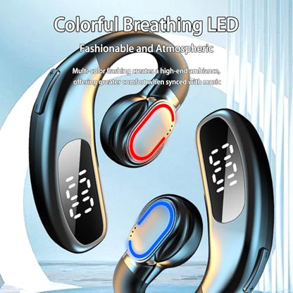 Single Ear Bluetooth Headset, Bluetooth 5.5, DIT Audio, Noise Cancellation, LED Power Display, 360° Sound, Lightweight, F80 Blue. - color: Single Ear Headphone F80 Blue