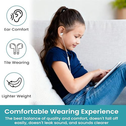 TRON Wired Headphone with Aux & Type-C & Lightning Connector, Microphone, Noise-Isolating, (Earbuds with AUX and Mic - Carrying case Included TR70) - style: Earbuds with AUX and Mic - carrying case included TR70