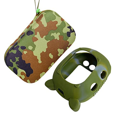 JCHPINE Silicone Cover and Carrying Case for JBL Clip 4 Bluetooth Speaker - color: Squad Green