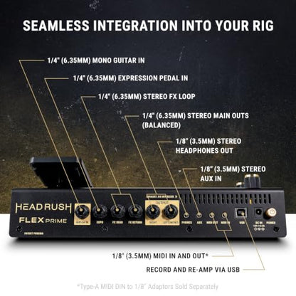 HeadRush Flex Prime Electric Guitar Multi-Effects Pedal | Multi-Effects Processor with Amp Cloner, Looper, Auto-Tune, Wi-Fi, Bluetooth, Touchscreen, Drum Machine, Neural Amp Modeler - style: Flex Prime