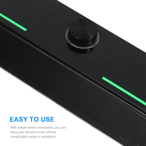 Wired Soundbar for Computer and Tablet with LED Lighting, Plastic Desktop Speaker System with Wide Compatibility, Home Speaker for Enhanced Audio Experience