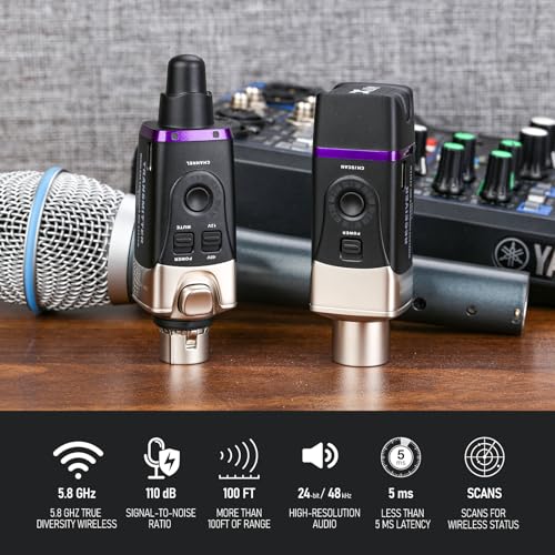 Xvive U35C Wireless Condenser Microphone System 5.8GHz with CU3 Hard Case