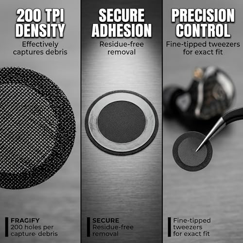 20Pcs Mesh Filter Set for Earbuds IEM 4mm 200 Mesh with Tweezers