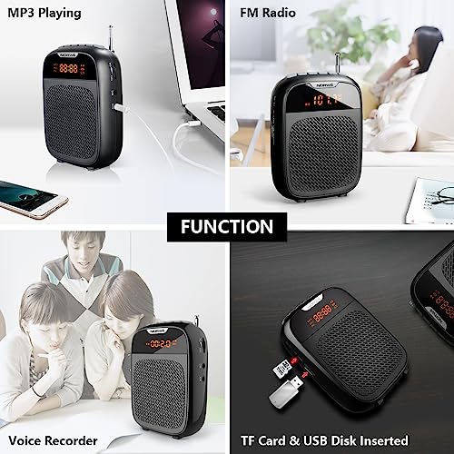 Mini Voice Amplifier, Portable Speake with Wired Microphone Headset | Rechargeable Bluetooth Voice Amplifier, PA System, Personal Speaker Megaphone for Teachers, Tour Guides, Meeting, Coaches