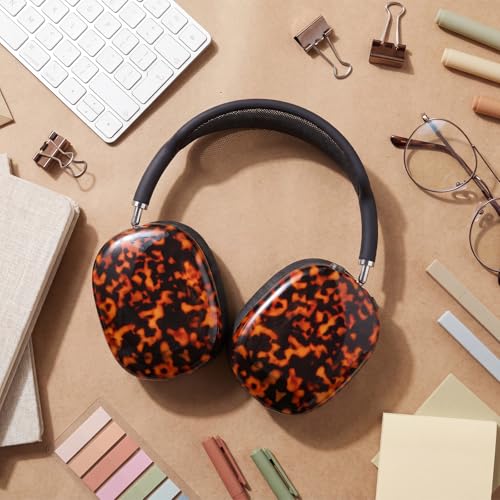 Tellegloww Brown Tortoise Shell Leopard Print Case Cover Compatible with Airpods Max, Protective Ear Cup Covers Accessories