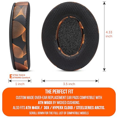 WC Freeze - Cooling Gel Earpads for ATH M50X / SteelSeries Arctis/HyperX | Made by Wicked Cushions | Fits SteelSeries Arctis, ATH M50X, Turtle Beach Stealth & More. Cooler for Longer | Kinetic Wave - color: Kinetic Wave