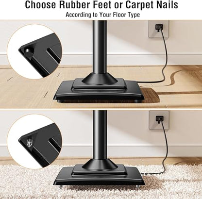 Speaker Stands Pair, 34"-43.3" Height Adjustable, Max 11 lbs, Cable Conceal | Speaker Stand for Surround Sound, Sturdy Spring-Loaded Floor Standing for Satellite Rear Bookshelf Speaker - size: Height 34"-43.3"
