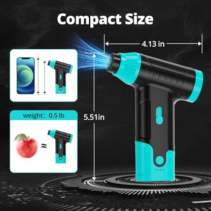 Compressed Air Duster Keyboard Cleaner, Electric Air Blower Cleaning Kit | 150,000 RPM Mini Blower Spray to Dust Off Car, PC, Keyboard, Vacuum (Green) - color: Green