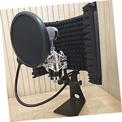 Microphone Pop Filter Windscreen Filter for Vocal Mic Double- Swivel Mount and Clamp