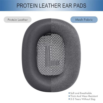 GEVO Upgraded Ear Cushions Replacement Earpads for AirPods Max 1 & 2 Headphones, Protein Leather Ear Pads Ear Covers Cups with Memory Foam and Magnet for AirPods Max 1 & 2 (Space Gray) - color: Space Gray