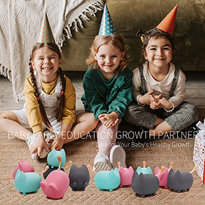 gingo Cute Cat Bluetooth Speaker Mini Wireless Stereo TWS Pairing PC Travel | Cat-shaped silicone tail, 40H playtime, TWS pairing, hands-free mic, BT5.3, 70g light, perfect home/office/outdoor/gift - color: Green*2