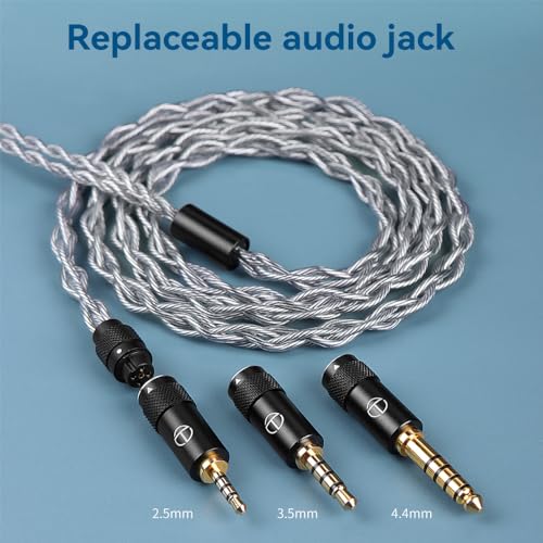 LEAUDIO TRN Sea Serpent 4 core Copper and Silver Mixed Cable Upgrade Earphone Cable 2.5mm/3.5mm/4.4mm (3jacks qdc mic) - color: 3jacks qdc mic