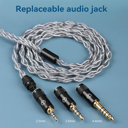 LEAUDIO TRN Sea Serpent 4 core Copper and Silver Mixed Cable Upgrade Earphone Cable 2.5mm/3.5mm/4.4mm (3jacks qdc no mic) - color: 3jacks qdc no mic