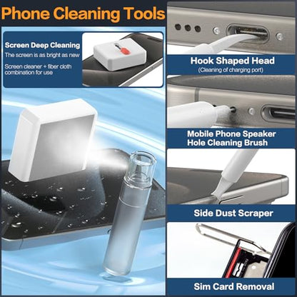 34-in-1 Electronics Cleaning Kit for iPhone, AirPods, Keyboard, USB C, Port | Professional, Multi-Purpose Cleaning Kit, With Cleaning Putty, Microfiber Cloth, Compact Portable Design White sunoyar - color: White