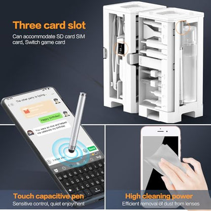 34-in-1 Electronics Cleaning Kit for iPhone, AirPods, Keyboard, USB C, Port | Professional, Multi-Purpose Cleaning Kit, With Cleaning Putty, Microfiber Cloth, Compact Portable Design White sunoyar - color: White