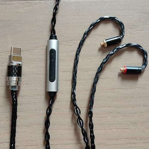 USB Type-C to MMCX Headphone Cable, Built-in DAC Amp, Braided Audio Cable with Carrying Case (USB C to MMCX) - size: USB C TO MMCX
