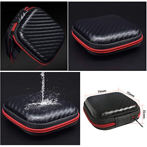 Katouigb FYSSHUO Waterproof Earbuds Carrying Case,Headset EVA Travel Storage Box for AirPods/Powerbeats/iPod/MP3/TF Card/U Disk/USB Cable/Keys/Charger/Earphones-2Pack