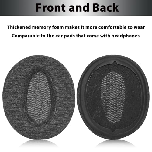 Adhiper Velour Replacement Ear Pads for Sony WH-CH720N, WH-CH710N - Black | Softer Velour Fabric & High-Density Memory Foam Earpads for Sony Headphones - color: Black-Velour Fabric