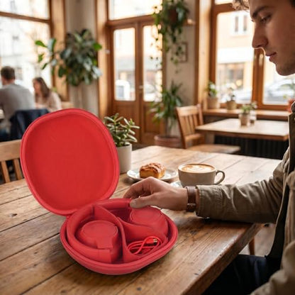 Comecase Headphone Case for JBL Tune 770NC，for JBL Live, 770NC, 660NC, 650B | Adjustable Divider, Cable Space and Carry Handle for Commuting, Gym and Travel, Students and Music Lovers, Case Only - Red - color: Red