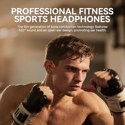 Bone Conduction Swimming Headphones with 32GB MP3 Player | IP68 Waterproof Open-Ear Wireless Sports Headphones, 10H Playtime, Bluetooth 6.0, Secure Fit for Running Swimming Surfing - color: Orange
