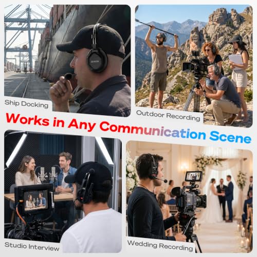 SYNCO XTALK XMAX9 Headset Intercom System, BT Connection & AI Noise Cancel | Wireless 2.4G & BT 24H batteries, AI noise cancel chip Dual-ear headset for large-scale productions & conferences - color: 9-set, size: Xtalk Xmax