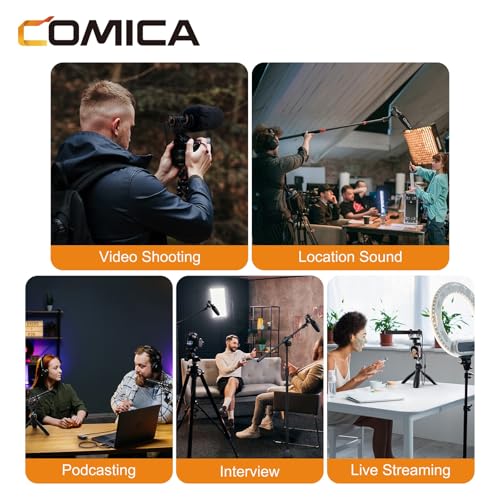 Comica VM40 Wireless Shotgun Microphone,2.4G Super Cardioid Polar Pattern,48kHz/32-bit Float Recording,Wired/Wireless Dual Modes,32G On-Board Recording for 40-Hour Storage(VM 30 Upgraded Version) - size: Comica CVM-VM40