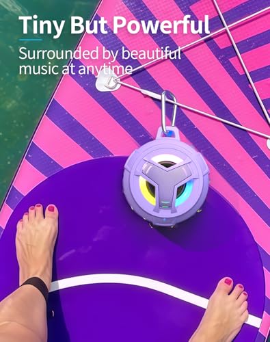 EBODA Waterproof Speaker Shower Bluetooth Portable Gift for Teenage Girls | IP67 Wireless Small Speakers, Loud Clear Sound, Floating, 24H Playtime for Home, Beach, Kids, Teen Boys Trendy Stuff-Purple - color: Purple