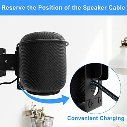 Heavy Duty 2-Pack Speaker Wall Mount for HomePod 1st Wall Mount, Adjustable Swivel & Tilt Mounts for HomePod Gen 1, for HomePod 1st Mounting Brackets with Hardware Kit (Black) - color: Black
