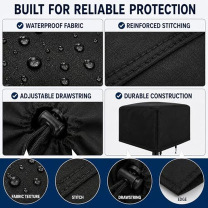 2PCS Speaker Cover for Harbinger VARI V1112 2018-Present, Water Resistant PA Speaker Cover, Heavy Duty Dust Cover with Side Zipper, Outdoor Indoor Storage Cover