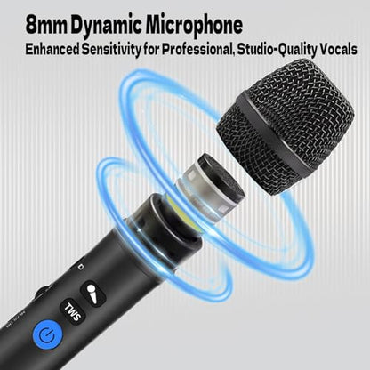 YF79 20W Wireless Karaoke Mic, 2 Mics, 10H Battery, for Home/Party - color: YF79