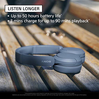 Sony WH-CH520 Wireless On-Ear Bluetooth Headphones with Microphone, White - color: White
