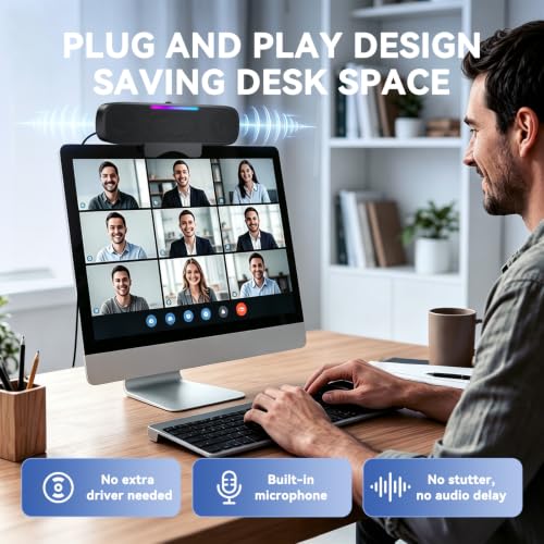 OHAYO Computer Speakers for Desktop PC Monitor, USB Plug-in, G-Sensor