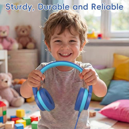 Candy Bila USB C Kids Headphones for School,Wired Over-Ear for Boys Girls | 85dB Safe Volume, Stereo Sound, Adjustable headband, Foldable Design,Compatible USB-C iPads, Tablets ,Deep Blue - color: Deep Bule