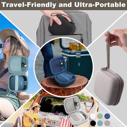 for Bose New SoundLink Micro 2nd Gen Speaker Protective Case, Sand | EVA Hard Shell, Soft Velvet Lining, Durable Wrist Strap, Portable Travel Bag with Carabiner, Mesh Accessory Pocket - color: Sand Case