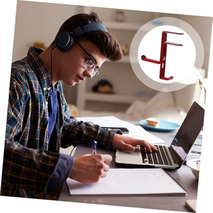 POPETPOP Headphone Hanger Bracket Hanger Holder Earphones Hook Headphones Headphone Stand Clamp Headphone Mount Stand Headset Hanger Mount Headphone Supporting Bar Headset Stand Alloy Red - color: Red