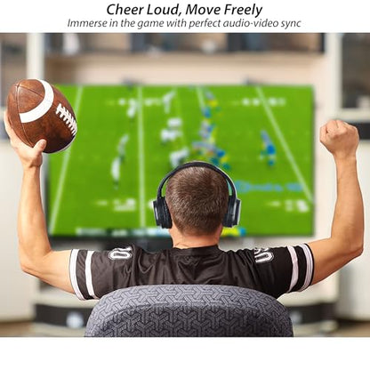 Wireless Headphones for TV, with 2.4G Transmitter, Optical & 3.5mm Input | Headphones TV for Seniors, Easy Setup, Plug & Play, 100ft Range, 48H Playtime, No Delay, Ideal Gift for Parents and Elderly