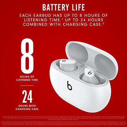 Beats Studio Buds - True Wireless Noise Cancelling Earbuds - Compatible with Apple & Android, Built-in Microphone, IPX4 Rating, Sweat Resistant Earphones, Class 1 Bluetooth Headphones - White - color: White, style: Studio Buds